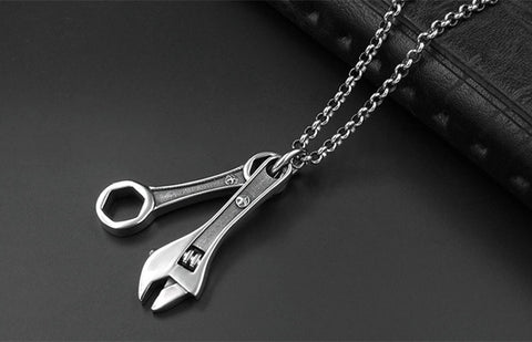 Necklace Stainless Steel Mini Wrench Pendant Necklace