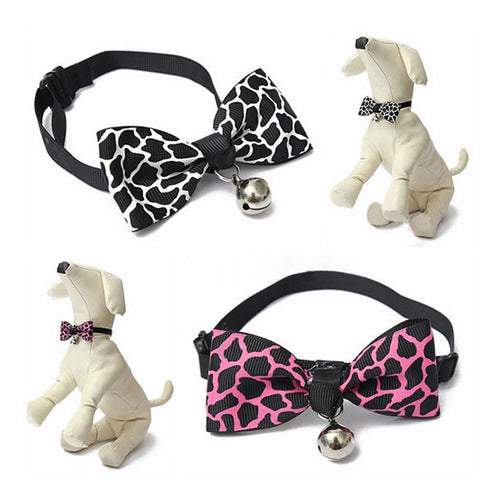 1Pcs Adjustable Dog Collar Cat Pet Cute Bow Tie With Bell Puppy Kitten Necktie Collar