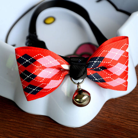 1Pcs Adjustable Dog Collar Cat Pet Cute Bow Tie With Bell Puppy Kitten Necktie Collar