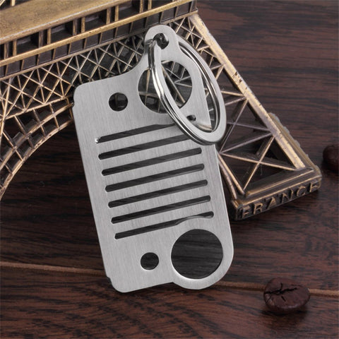 Stainless Steel grill KeyChain Key Ring for Jeep Grill  CJ JK TJ YJ XJ