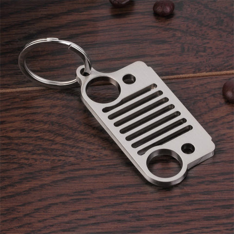 Stainless Steel grill KeyChain Key Ring for Jeep Grill  CJ JK TJ YJ XJ