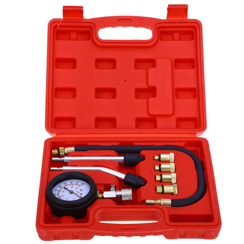 9 PCS Petrol Gas Engine Cylinder Compressor Gauge Meter Test Pressure Compression Tester