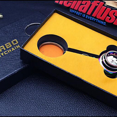 Turbo Keychain Car Parts Model Matte Sleeve Spinning Turbine Turbocharger with box (non Rechargeable)