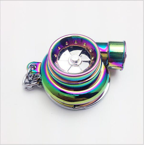 Turbo Keychain Car Parts Model Matte Sleeve Spinning Turbine Turbocharger with box (non Rechargeable)