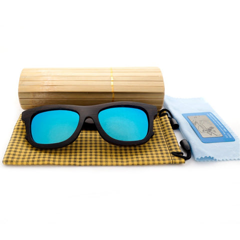 100% Natural Ebony Wooden Sunglasses Polarized With Wooden Gift Box