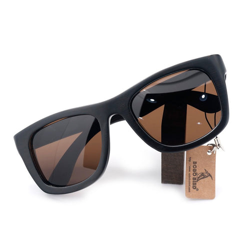 100% Natural Ebony Wooden Sunglasses Polarized With Wooden Gift Box