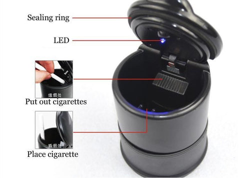 Luxury Car Accessories Portable LED Car Ashtray High Quality Universal Cigarette Cylinder Holder Car Styling Mini carro cinzeiro