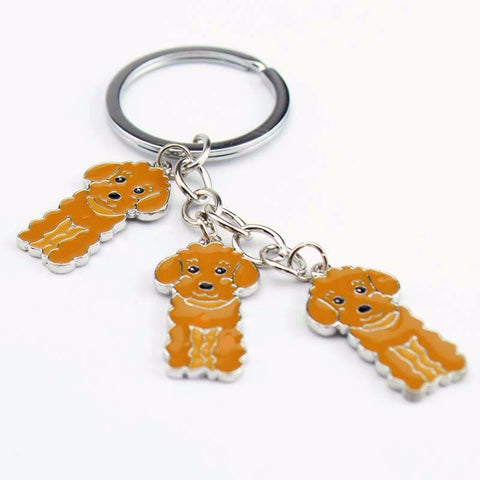 3 color Poodle car key chain