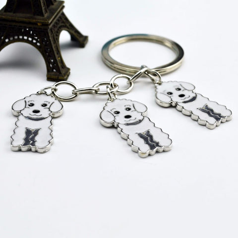 3 color Poodle car key chain