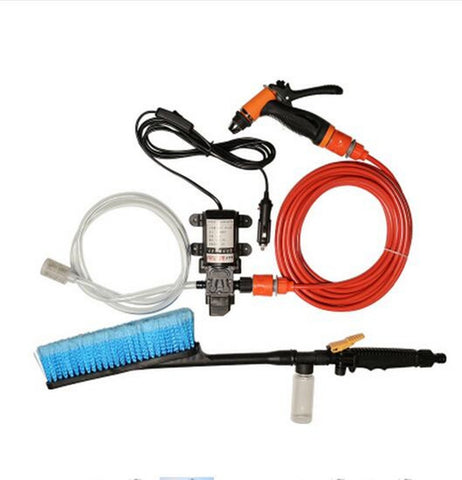 High Pressure Self-priming Electric Car Washer Washing Pump 12V Washing Machine Car Cleaner + Car Cleaning Brush