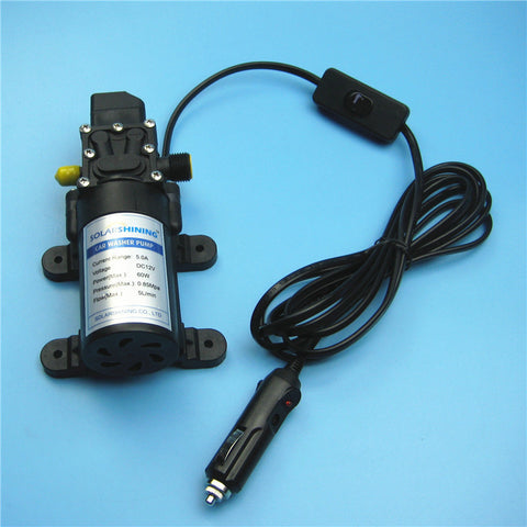 High Pressure Self-priming Electric Car Washer Washing Pump 12V Washing Machine Car Cleaner + Car Cleaning Brush