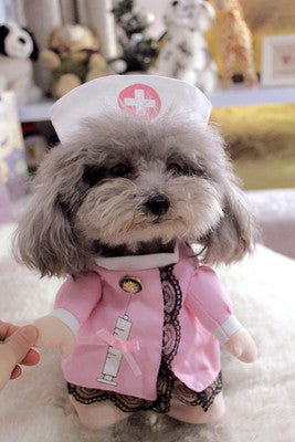 Funny Pet Costume Suit Dog Clothes Puppy Uniform Outfit Cat Clothing Nurse Doctor Policeman Pirate Cowboy Halloween Apparel 24