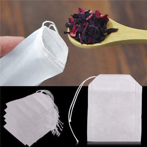 New Teabags 100Pcs/Lot 5.5 x 7CM Empty Tea Bags With String Heal Seal Filter Paper for Herb Loose Tea