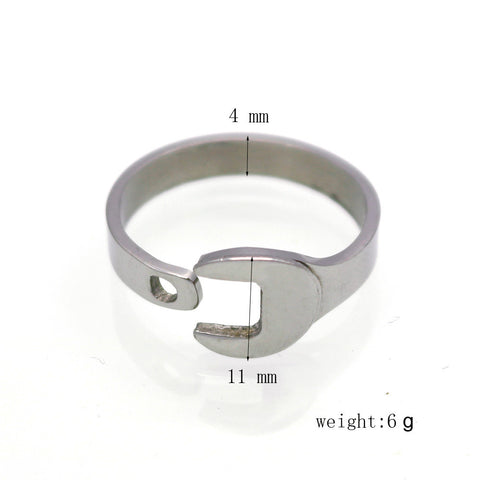 316L Titanium Stainless steel wrench Rings jewelry