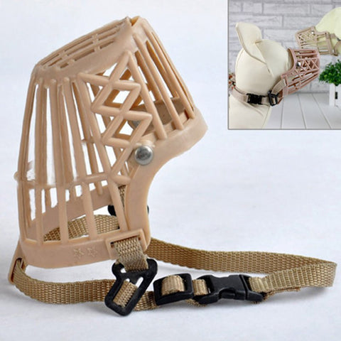 7 Sizes Plastic Brown Strong Dogs Muzzle Basket Design Anti-biting Adjusting Straps Mask High Quality