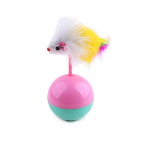 Durable Pet Cat Toys Mimi Favorite fur Mouse Tumbler Plastic Toys Balls for Cats dogs play 5.5cm