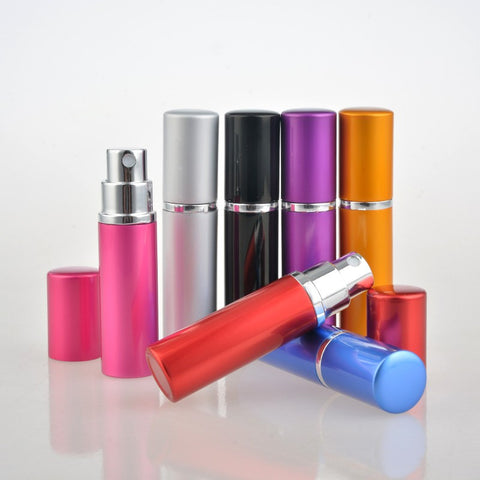 Hot Sale 5ML Mini Portable For Traveler Aluminum Refillable Perfume Bottle With Spray&Empty Cosmetic Containers With Atomizer