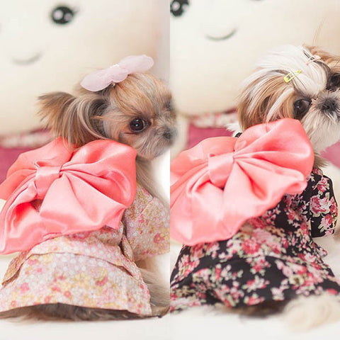 Clothing Dog Dress Clothes Floral Japanese Kimono Bow Tie