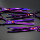 7.0 inch Professional pet grooming scissors Cutting scissor +2 curved scissor + thinning scissors 4 pieces Set