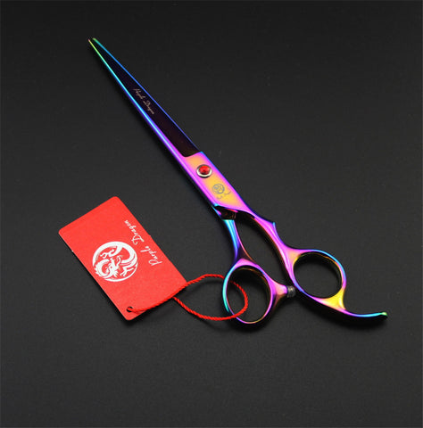 7.0 inch Pet Scissors Dog Grooming Scissors Set Straight & Curved & Thinning Shears Sharp Edge Animals Hair Cutting Tools Kit