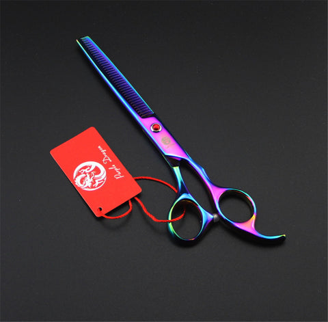 7.0 inch Pet Scissors Dog Grooming Scissors Set Straight & Curved & Thinning Shears Sharp Edge Animals Hair Cutting Tools Kit