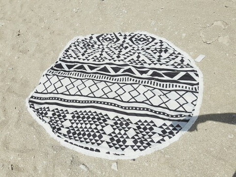 150CM Round Beach Towel With Tassels Microfiber Large