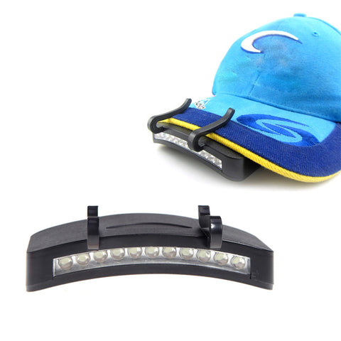 11 LED Clip-On Caplight White Light Lamp Cycling Hiking Camping Cap Light fishing