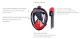 full face diving mask 180 degree wide view snorkel