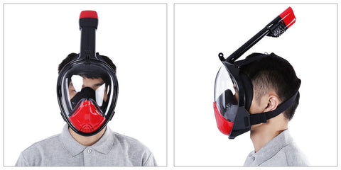 full face diving mask 180 degree wide view snorkel