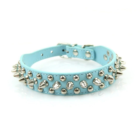 Adjustable PU Leather Rivet Spiked Studded Pet Puppy Dog Collar Neck Strap