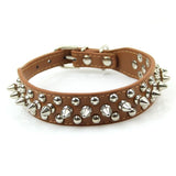 Adjustable PU Leather Rivet Spiked Studded Pet Puppy Dog Collar Neck Strap