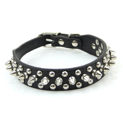 Adjustable PU Leather Rivet Spiked Studded Pet Puppy Dog Collar Neck Strap