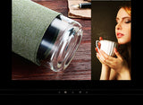 Tea Infuser Glass Cup Stainless Steel Filter borosilicate glass
