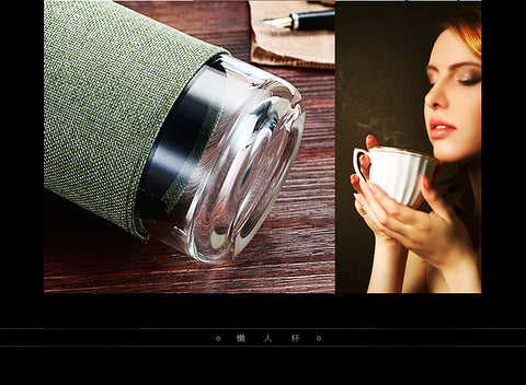 Tea Infuser Glass Cup Stainless Steel Filter borosilicate glass