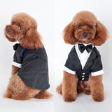 Hot Pet Dogs Cat Clothing Prince Wedding Suit Tuxedo Bow Tie Puppy Clothes Coat