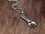 Mens Necklaces Stainless Steel Mechanic Wrench 24 "