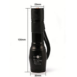 XM-L2 6000LM Tactical Flashlight Torch Zoom 3xAAA or 1x 18650 Rechargeable Battery