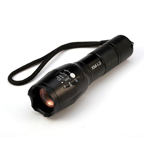 XM-L2 6000LM Tactical Flashlight Torch Zoom 3xAAA or 1x 18650 Rechargeable Battery