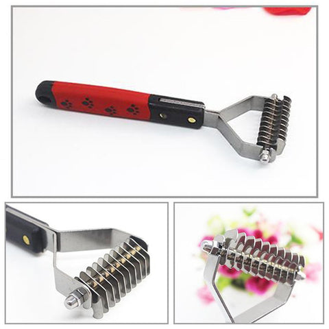 Double Side Dog Brush Dematting Matbreaker Grooming Deshedding Trimmer Tool Comb Pet Brush Rake 10/13/18 Blades