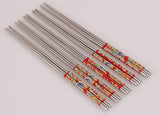 5 Pairs/lot Chopsticks Stainless Steel Durable Chinese 4 Color