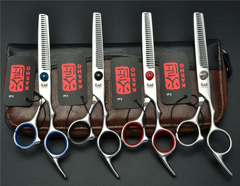 6'' Japan Kasho TOP GRADE Hairdressing Scissors 6CR Factory Price Barbers Cutting Scissors Thinning Shears Hair Scissors