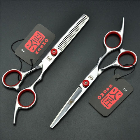 6'' Japan Kasho TOP GRADE Hairdressing Scissors 6CR Factory Price Barbers Cutting Scissors Thinning Shears Hair Scissors