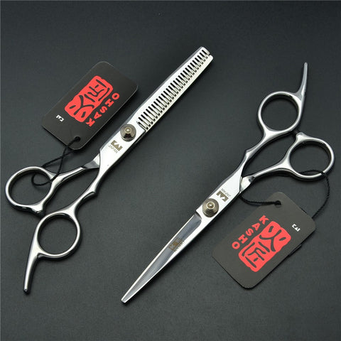 6'' Japan Kasho TOP GRADE Hairdressing Scissors 6CR Factory Price Barbers Cutting Scissors Thinning Shears Hair Scissors