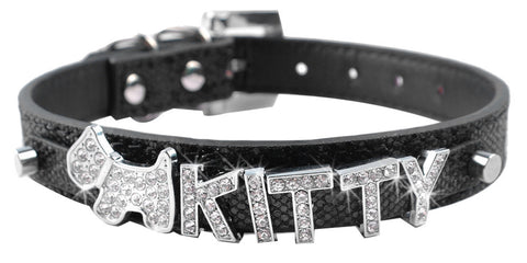 Bling Personalized Pet Dog Collar Rhinestone Customized Free Name Diamond Bucklet XS S M L