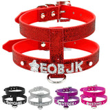 Bling Personalized Pet Dog Collar Rhinestone Customized Free Name Diamond Bucklet XS S M L