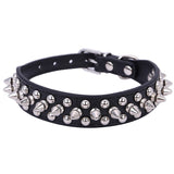 Punk Style Spiked Pet Dog Collar Round Bullet Nail Rivet Studded Collar Neck Strap Pitbull Collar PU Leather Pet roducts