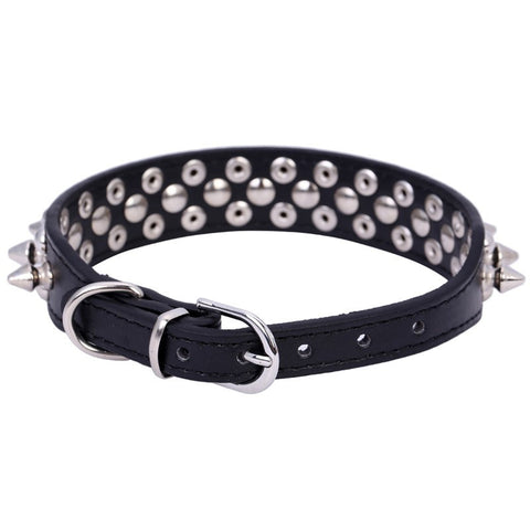 Punk Style Spiked Pet Dog Collar Round Bullet Nail Rivet Studded Collar Neck Strap Pitbull Collar PU Leather Pet roducts