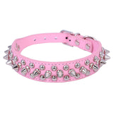 Punk Style Spiked Pet Dog Collar Round Bullet Nail Rivet Studded Collar Neck Strap Pitbull Collar PU Leather Pet roducts