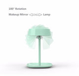 Rechargable LED Light Lamp Cosmetic Rotation Desktop Table makeup mirror