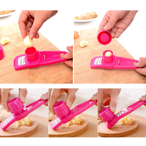 Multi-functional Plastic Stainless Steel Garlic Presses